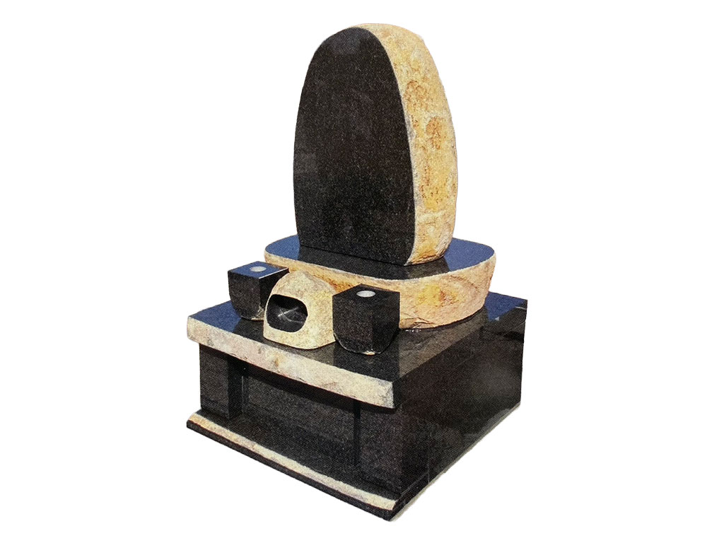 丸みのあるオーバル型洋墓
曲線デザイン
コンパクトな洋型墓石　